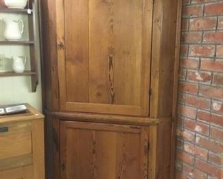 Antique Pine Corner Cupboard