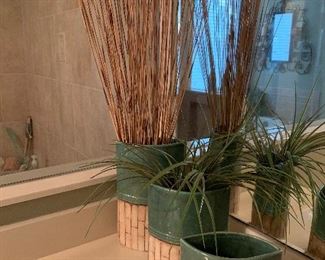 Two of green vases $30