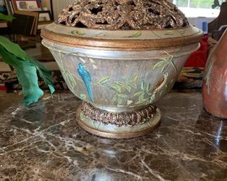 Grey with birds decor $50