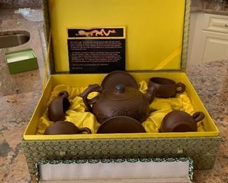 Tea set and chopsticks from china $45