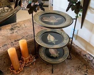 Plate stand with plates $30