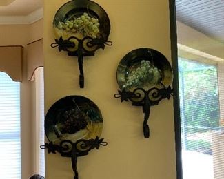 Trio of grape plates on stands $25