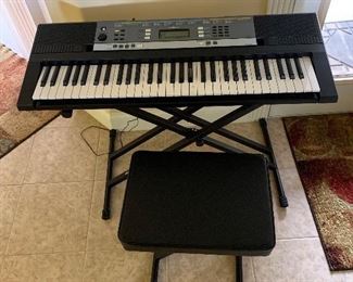 Yamaha keyboard with stand and stool $75