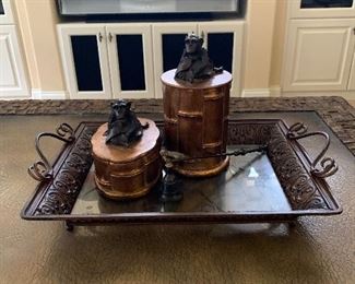 Tray with monkey decor $45