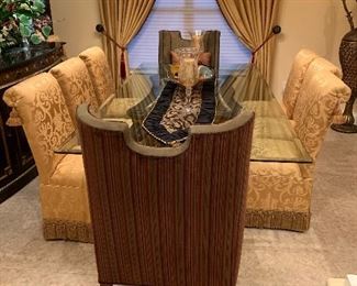 Glass dining with 10 chairs $1500
8 ft long 4ft wide
 
