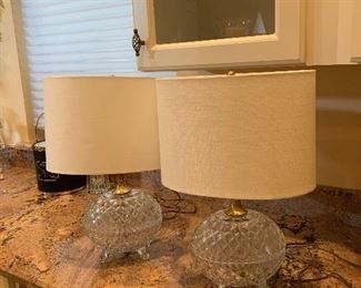 Pair of crystal lamps $40