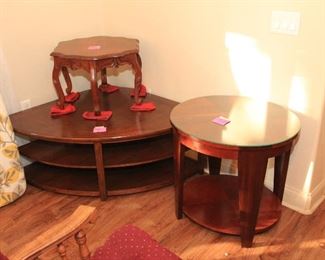 Corner Table, Octagon and Round Tables with Glass