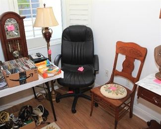Office Chair; Side Chair with Needlepoint Seat