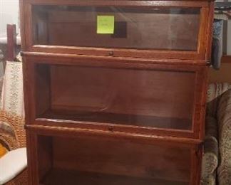 Barrister Book Case   Leaded Glass Beautiful $650
