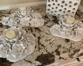 Anthropology floral candle holders 