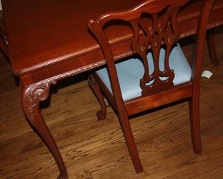  Antique mahogany Chippendale Dining Table w/six Chairs - w/pads and three 12" leaves - $1,850 now 50% OFF