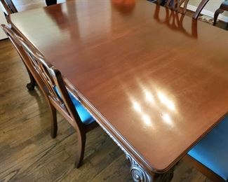  Antique mahogany Chippendale Dining Table w/six Chairs - w/pads and three 12" leaves - $1,850 now 50% OFF