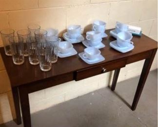 Unique Milk Glass Cups and Saucers