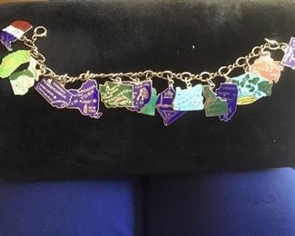 United States Charm Bracelet 2  Sterling and Other