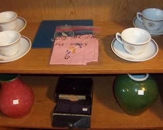 Military Department of the U.S. Navy Cups and Saucers-WWII Handkerchief-Antique Communion Set
