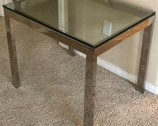 Chrome and Glass End Table