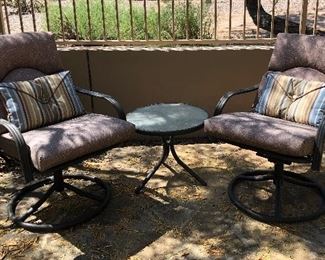Swivel Chairs, Side Table