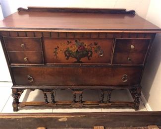 Early 1900's SLIGH Bedroom Set w Hand painted detail