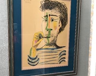 Picasso lithograph, le fumeur- the smoker