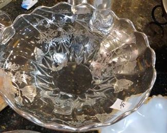 Sterling inlay crystal bowl