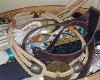Beautiful assortment of vintage belts and belt buckles