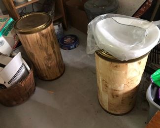 Tall cans $20 each; Enamel bed pan $15