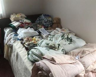 Bundled sheets, towels, handcloths