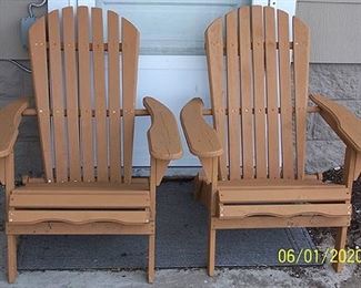 Wood Adirondack style chairs