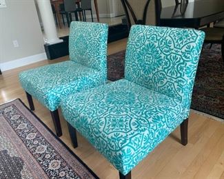 Turquoise Slipper Chairs