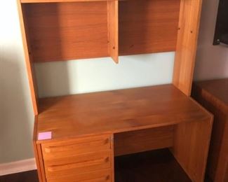 Teak Desk and File Cabinet