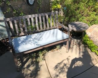 Teak Bench and Side Table