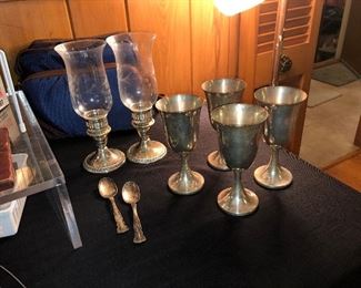 Sterling cups, spoons