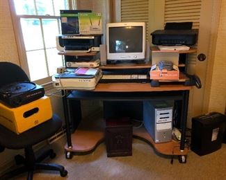 Vintage computer, computer desk