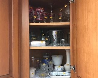 Various vases and bar ware 
