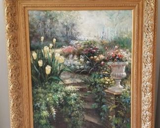 Garden Scene painting - $700