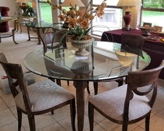 Breakfast table w/glass top - $425