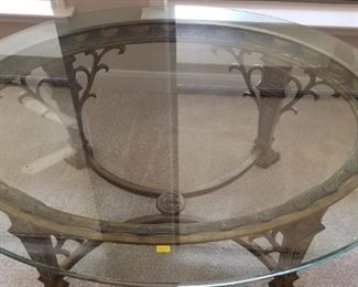 Glass top, claw foot coffee table - $325