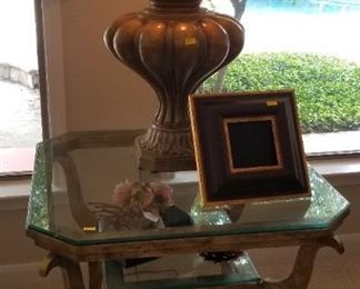 Glass top side table - $175 Lamp SOLD