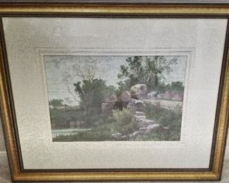 "The Old Mill Stream" print by A. F. Bellows