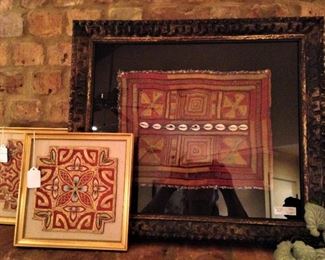 Framed colorful textiles