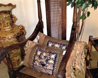 A beautiful cane back and seat antique chair