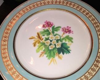 One of 12 plates--- each has a different flower (These are consigned and were purchased from the Gertrude Windsor estate.)