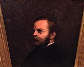 Framed oil portrait