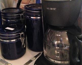 Canisters and coffee maker