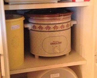 Small appliances and plastic storage containers
