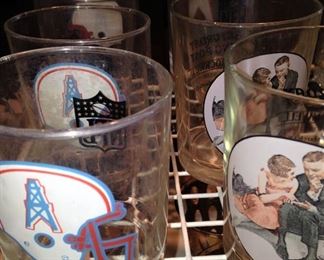 Houston Oiler and Norman Rockwell glasses