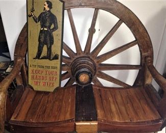 Wagon wheel settee