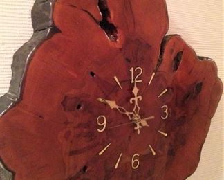 Carved wood clock