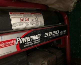 Coleman Powermate Portable Generator 3250 watts $400.00 For Appointment Please Call (760)662-7662 or Email tanya@crowncityestatesalebytanya.com
