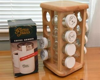 ITEM 21: Coffee Grinder & Spice Rack  $10